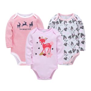 Kit com 3 bodies manga comprida para menina.