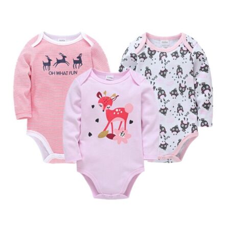 Kit com 3 bodies manga comprida para menina.